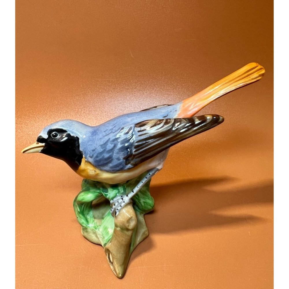 Sarten Rotschwanz Porcelain Hand Painted Bird Blue Vintage Gift Collector Nature
